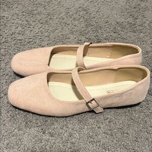 light pink ballet flat with velcro strap